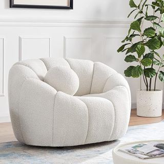 A white textured lounge chair from Amazon