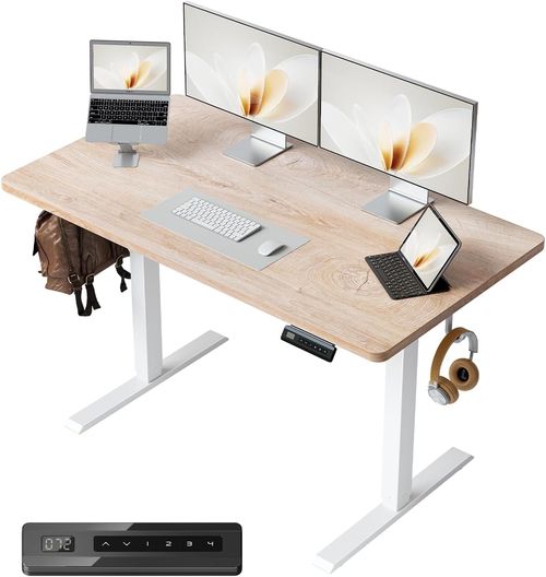 One-piece 48-inch standing desk with hooks