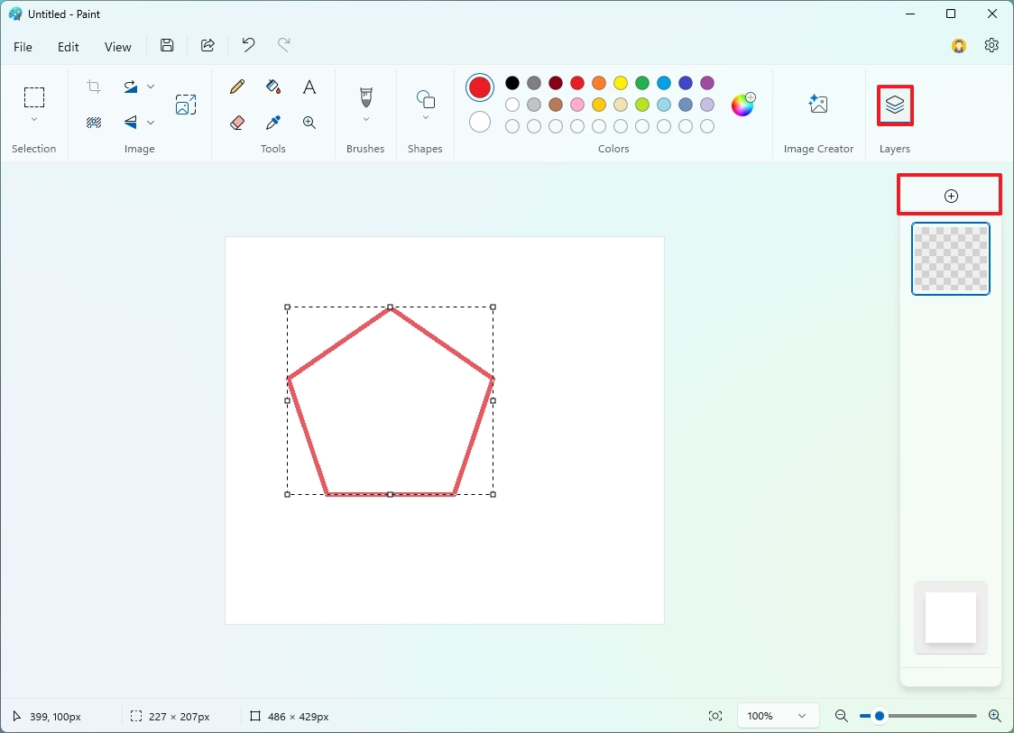 Paint create new layer