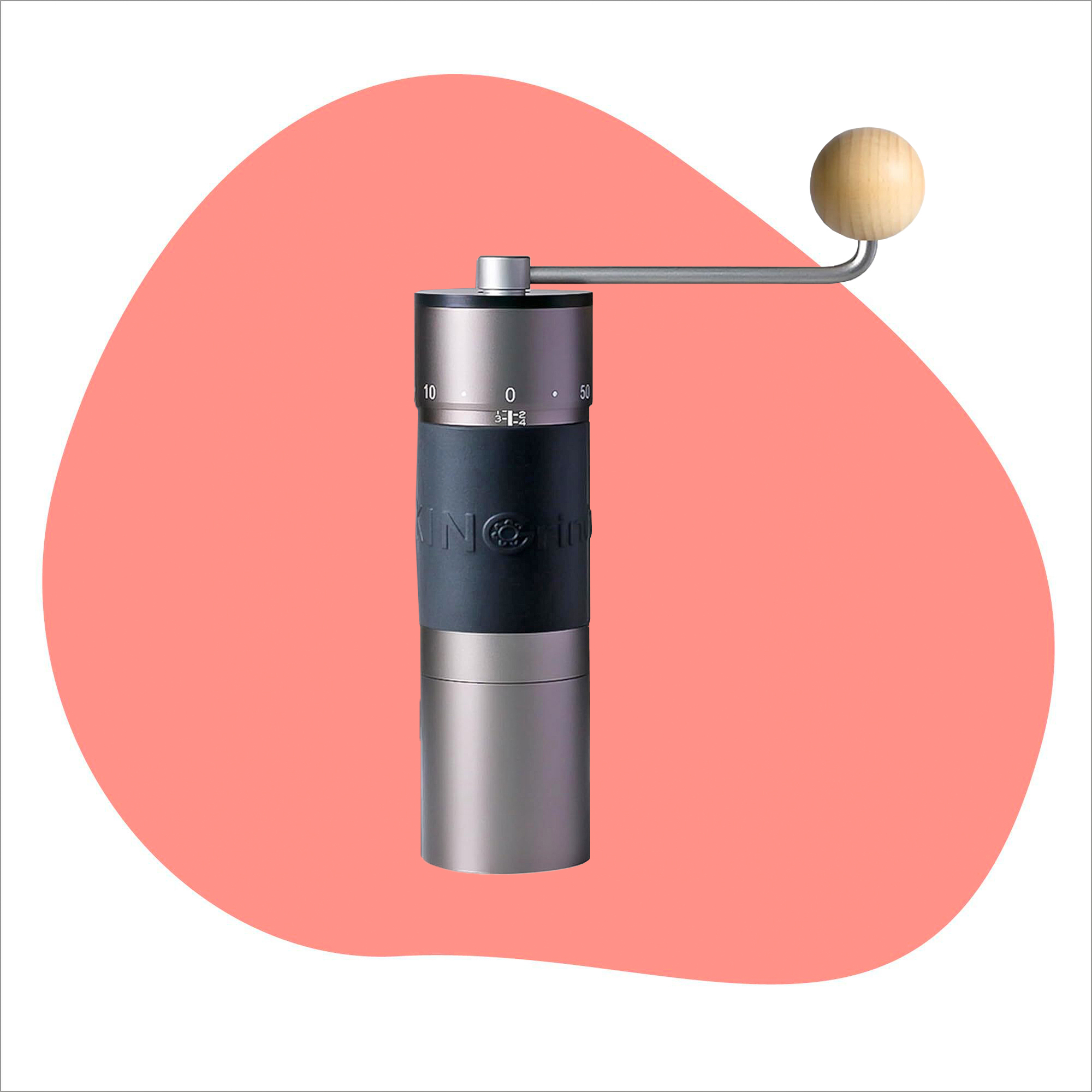 Three of the best coffee grinders on a graphic style background