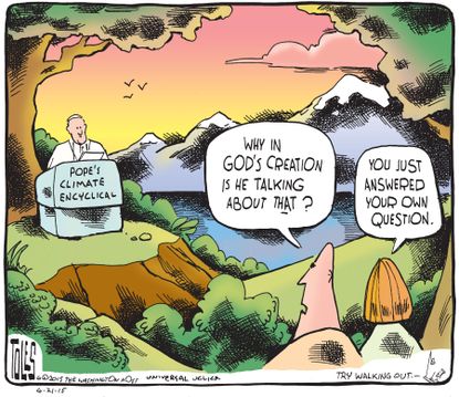 Editorial cartoon World Pope Francis Environment