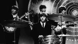 The Beatles playing live in the BBC studios in 1966