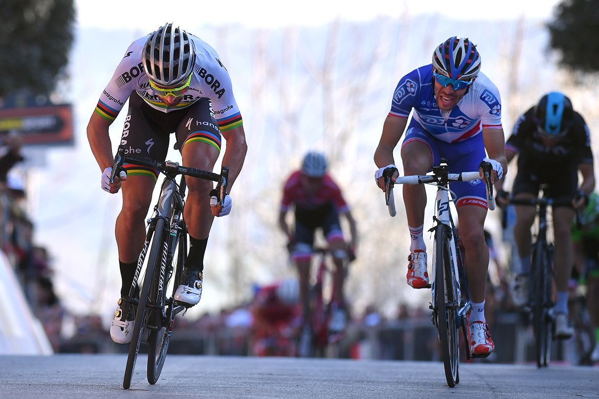 Peter Sagan digs deep in the finale of Tirreno-Adriatico's fifth stage.