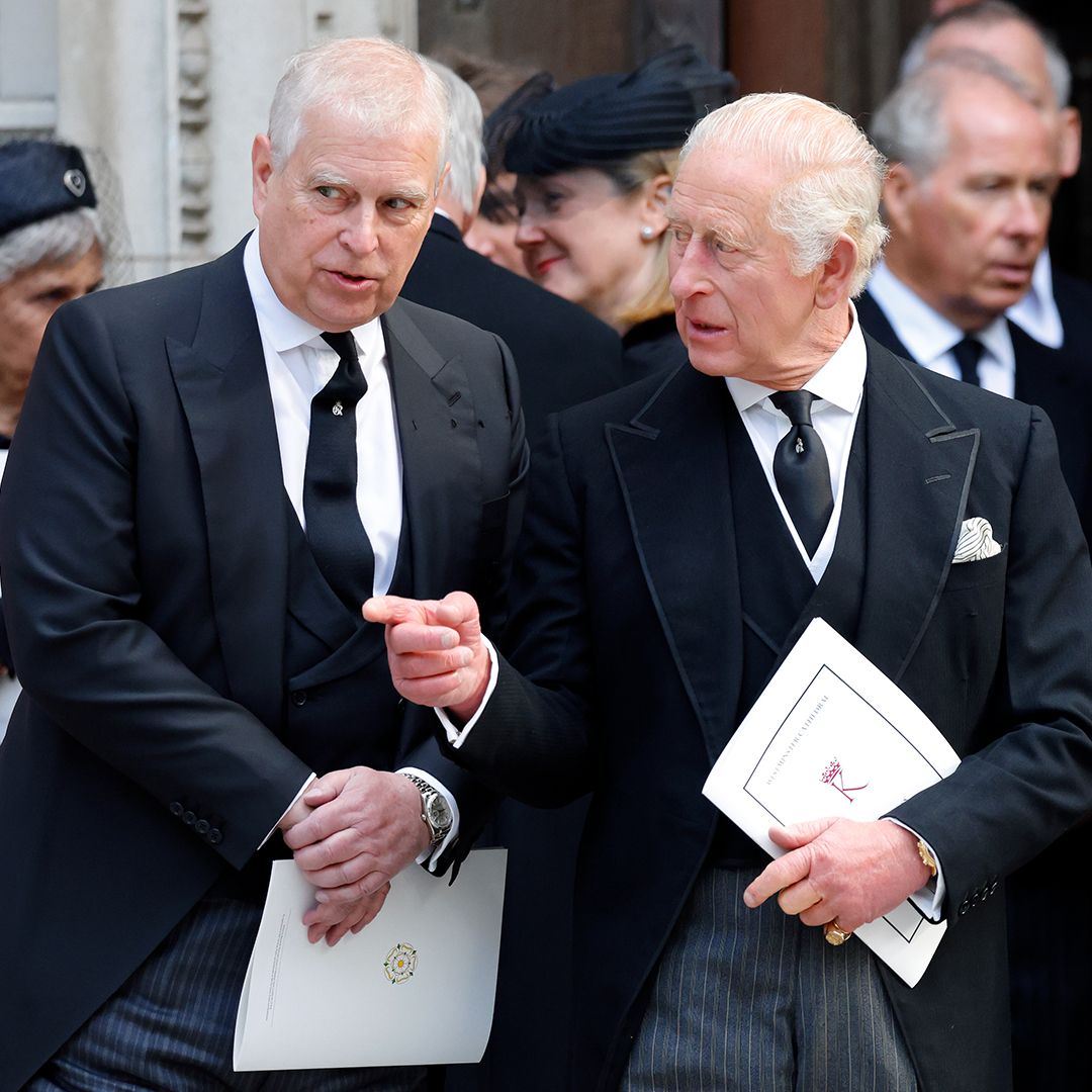 LONDON, UNITED KINGDOM - SEPTEMBER 16: (EMBARGOED FOR PUBLICATION IN UK NEWSPAPERS UNTIL 24 HOURS AFTER CREATE DATE AND TIME) Prince Andrew, Duke of York and King Charles III attend Katharine, Duchess of Kent&#039;s Requiem Mass service at Westminster Cathedral on September 16, 2025 in London, England. Katharine, Duchess of Kent was married to Prince Edward, Duke of Kent, a first cousin of Queen Elizabeth II. She died on September 4 at the age of 92 at Kensington Palace surrounded by her family. Having converted to Catholicism in 1994, her funeral takes place at Westminster Cathedral and is the first Catholic funeral to be held for a member of the royal family in modern British history. Her Royal Highness will be laid to rest at the Royal Burial Ground at Frogmore, Windsor. (Photo by Max Mumby/Indigo/Getty Images)