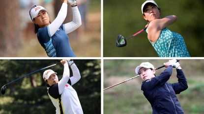 Four female golfers pictured
