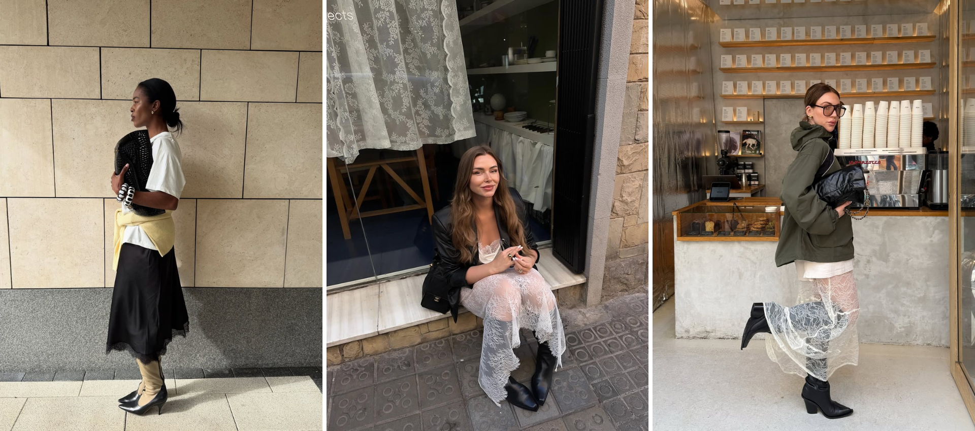5 ways to wear a lace skirt 