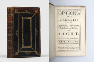 Isaac Newton's pristine personal copy of Opticks.