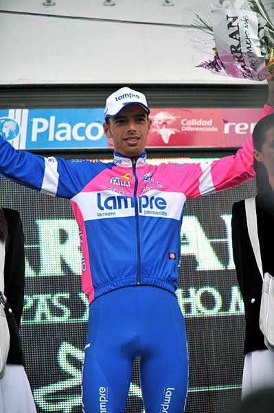 Alessandro Ballan (Lampre) presented on the podium