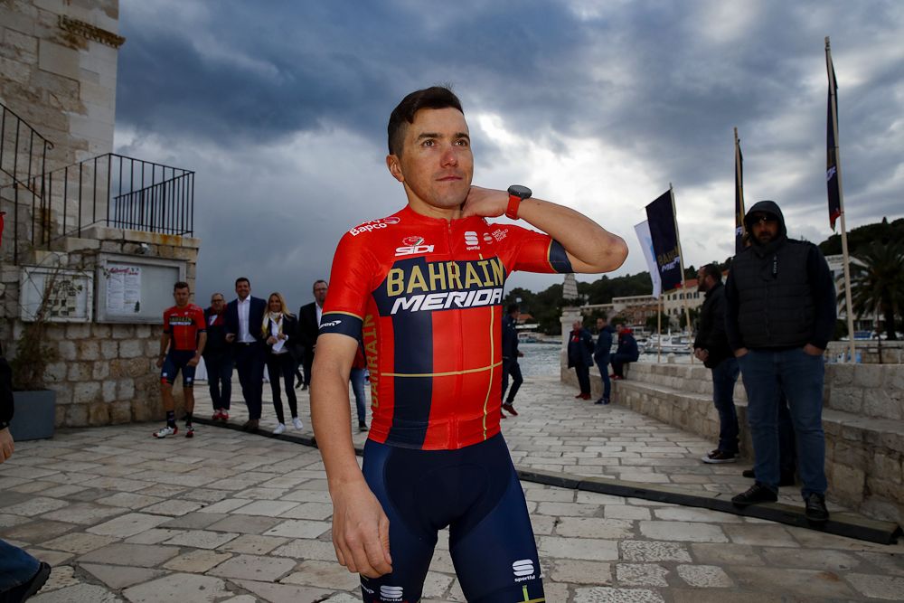 Domenico Pozzovivo at the 2019 Bahrain-Merida team presentation