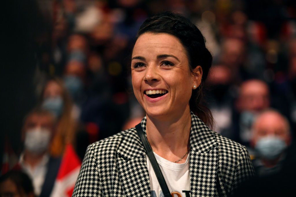 PARIS FRANCE OCTOBER 14 Audrey CordonRagot of France and Team Trek Segafredo during the 109th Tour de France 2022 And 1st Tour de France Femmes 2022 Route Presentation TDF2022 LeTour on October 14 2021 in Paris France Photo by Luc ClaessenGetty Images
