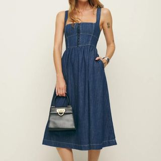 Denim midi dress from Reformation