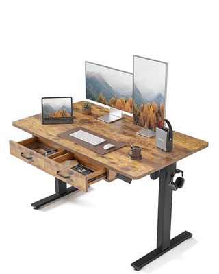 Fezibo Standing Desk with Double Drawer