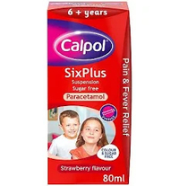 Calpol SixPlus Suspension Sugar Free Strawberry Flavour 6+ Years 80ml - £3.50 | Boots