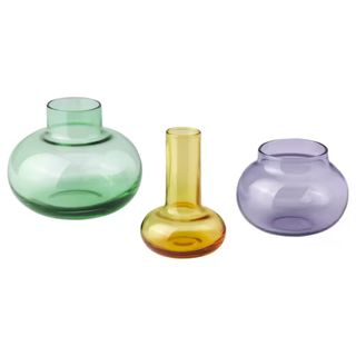 TJÄRLEK Vase, set of 3, multicolor