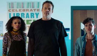 Celeste O'Connor, Vince Vaughn and Misha Osherovich in Freaky