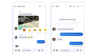 Screenshots of chats in Google Messages