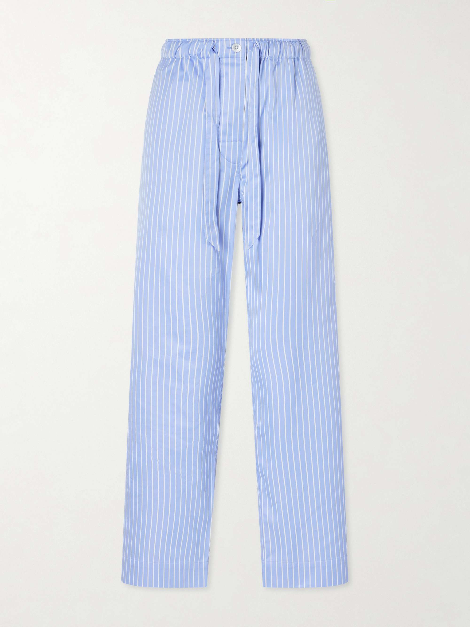 Sateen Striped Cotton-Poplin Pajama Pants