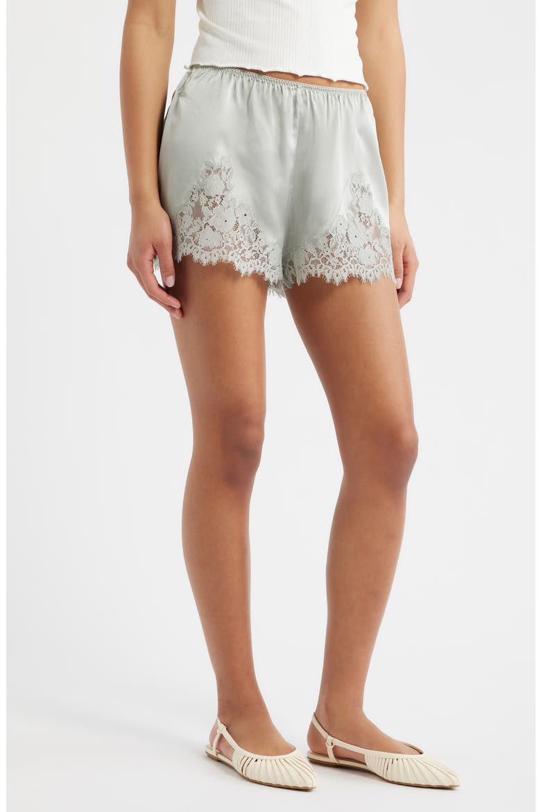 Iona Lace Trim Silk Satin Shorts