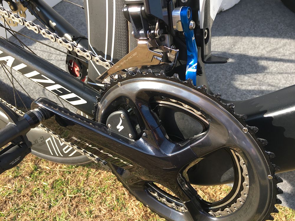 The new Specialized power metre on a Quick-Step Floors bike