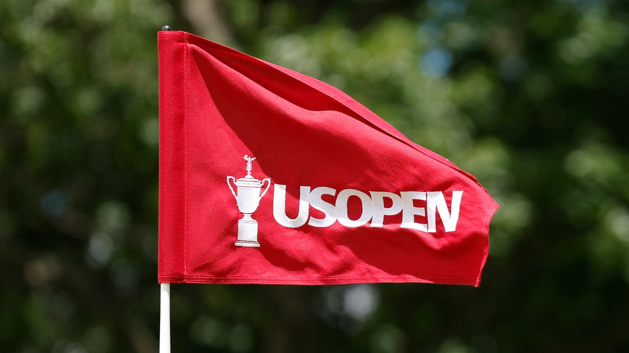 US Open flag blowing in the wind