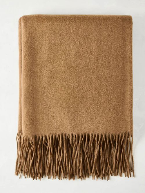 Camel Brown Cashmere Throw Blanket