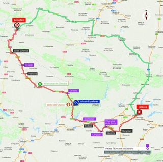 Map of the 2018 Vuelta a España stage 8