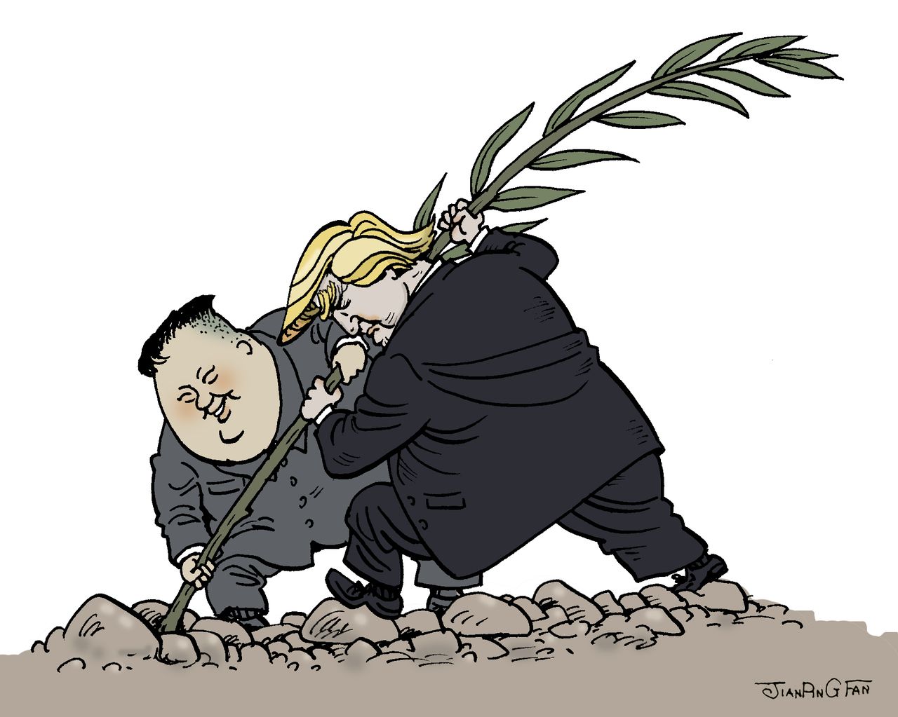 Political Cartoon U.S. Kim Jong Un Trump North Korea Singapore nuclear summit