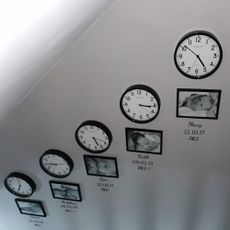 clock and photo frames