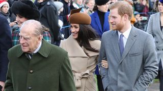 Prince Philip, Duke of Edinburgh, Meghan Markle and Prince Harry attend Christmas Day Church