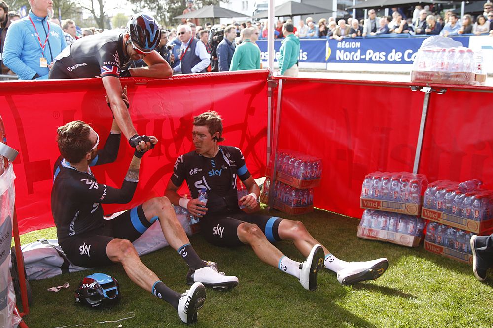 Riders congratulated Wiggins on his career
