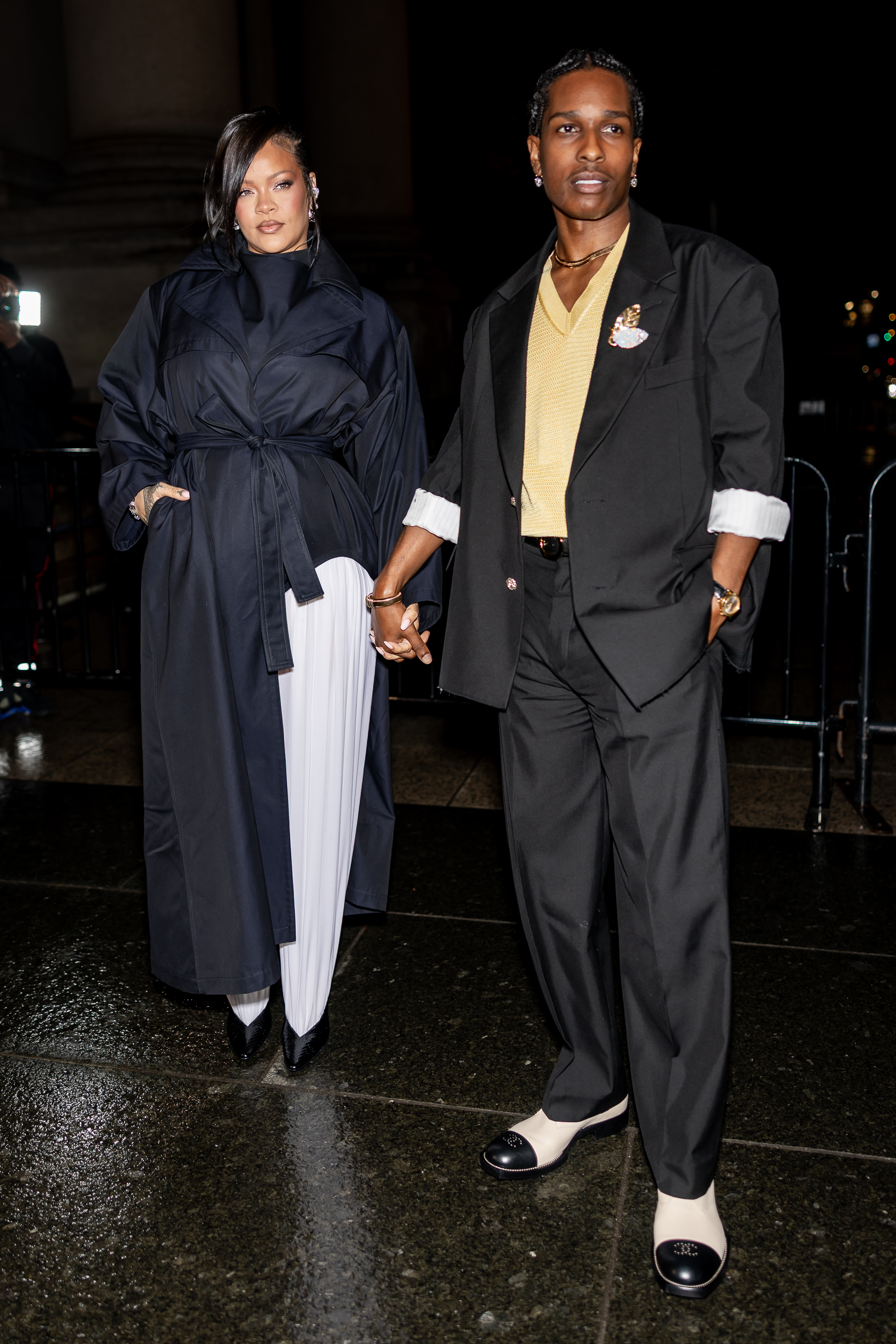 An image of Rihanna and A$AP Rocky, one of the best-dressed celebrity couples from 2015 - 2025.