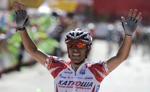 Joaquim Rodr&iacute;guez (Katusha) takes the victory in Valdepenas de Jaen
