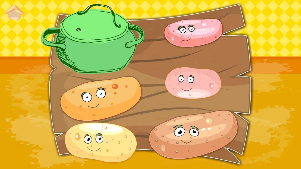 Look at all the happy potatoes laying down waiting to be chopped