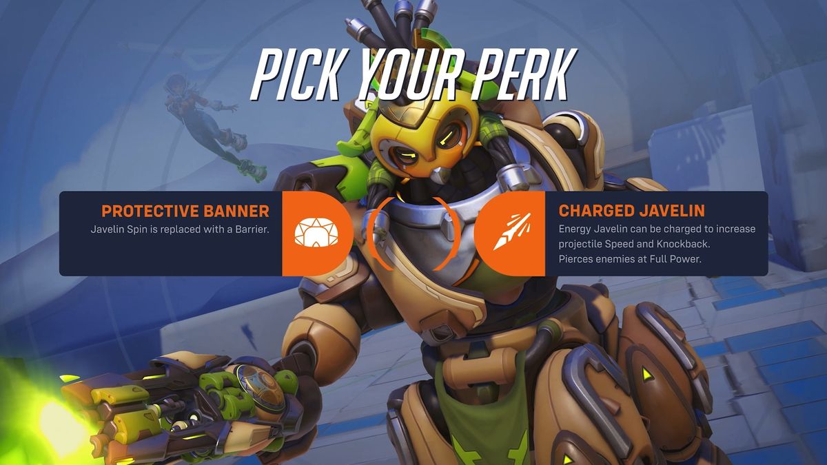 Orisa&#039;s major perks in Overwatch 2 let her choose between Protective Banner and Charged Javelin