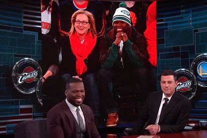 50 Cent hung out with Meryl Streep at an NBA game