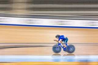 Vittoria Bussi in the Individual Pursuit at the UCI Track Nations Cup in 2022