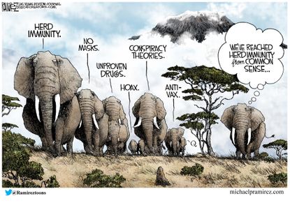 Political Cartoon U.S. GOP covid herd immunity&nbsp;