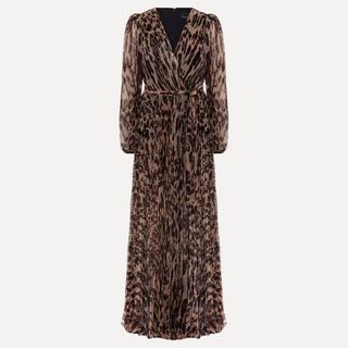 Jovie Leopard Print Plisse Maxi Dress