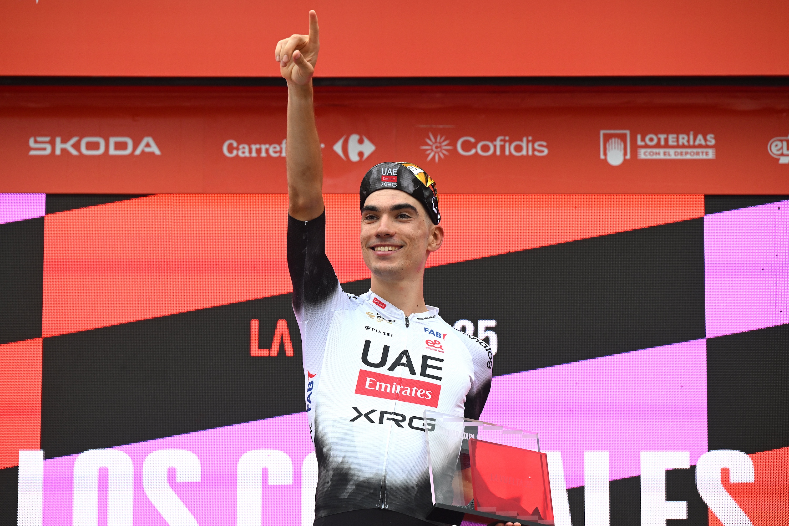 Juan Ayuso on stage at the Vuelta a España
