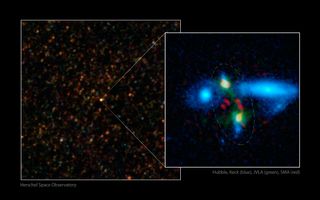 Ancient Galaxy Crash Spotted