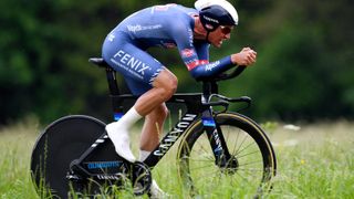 Tour de France Bikes 2021: Alpecin Fenix's Mathieu Van der Poel riding the Canyon Speedmax TT bike