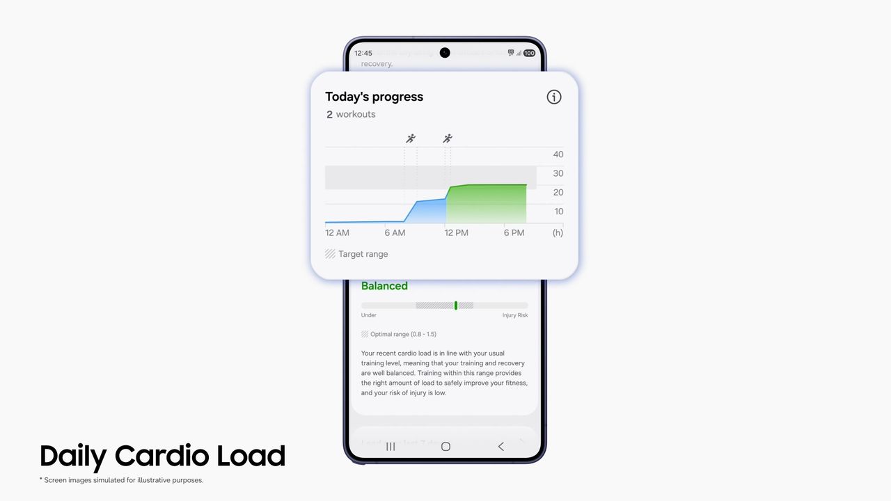 Another Samsung Health app feature that's coming in "Daily Cardio Load," which highlights a user's heart strain during activity to suggest training targets and resting times.