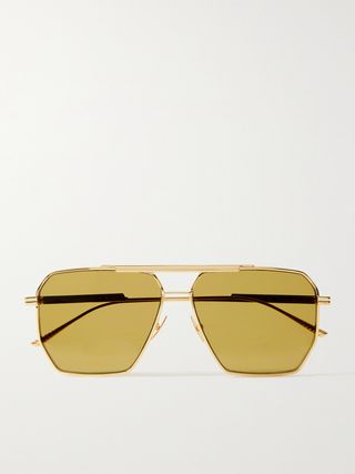 Aviator-Style Gold-Tone Sunglasses