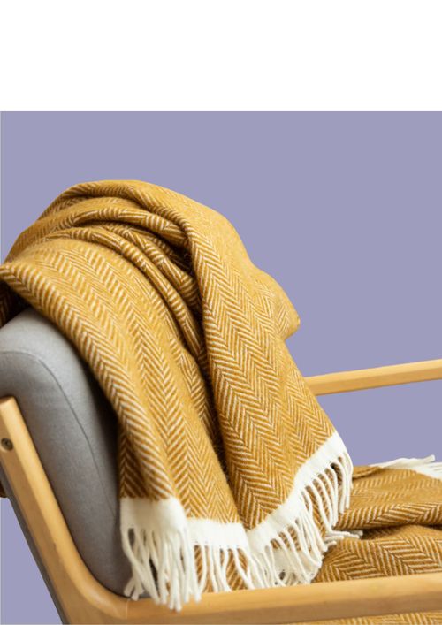 Clifton Herringbone Blanket in Spiced Cider