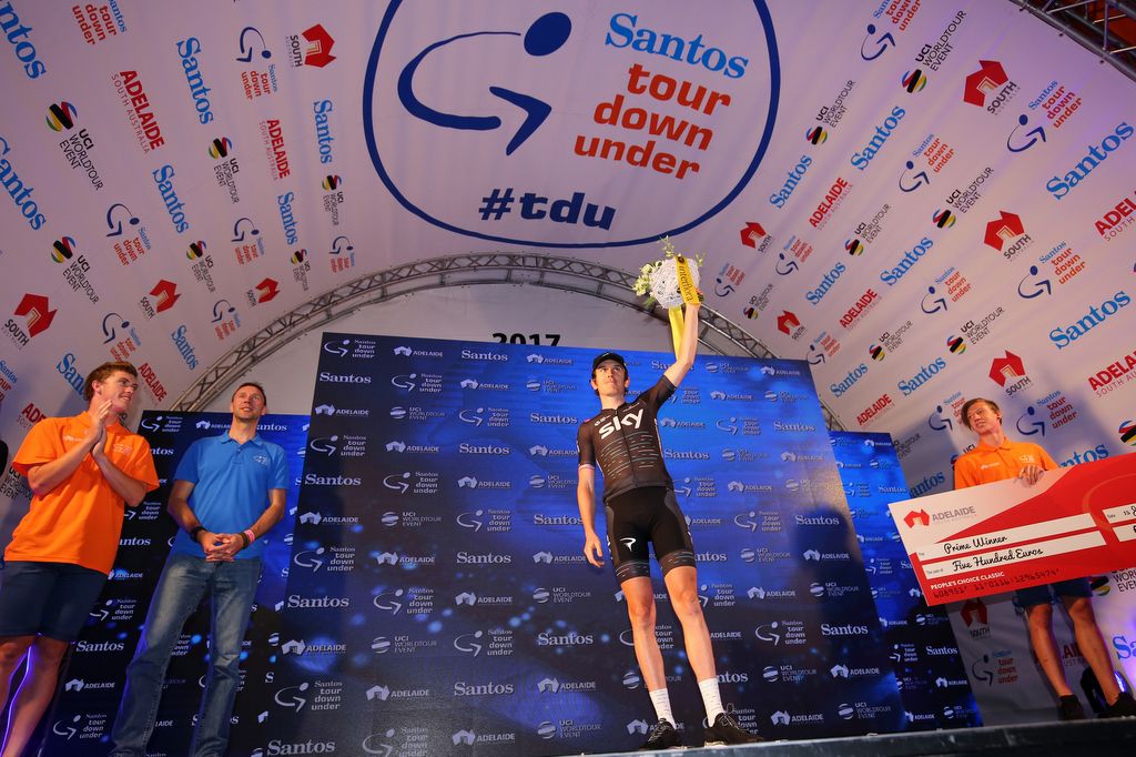 Geraint Thomas (Team Sky) won $500 at the People's Choice Classic