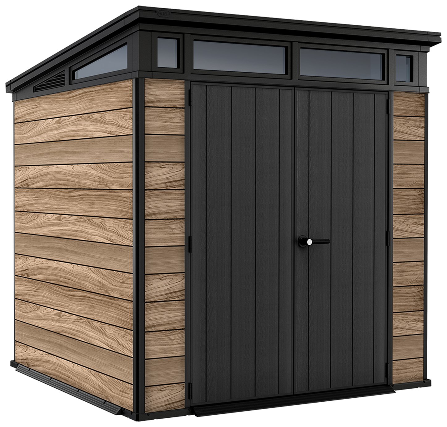 Keter Signature Plastic Oak Pent Shed - 7 X7ft