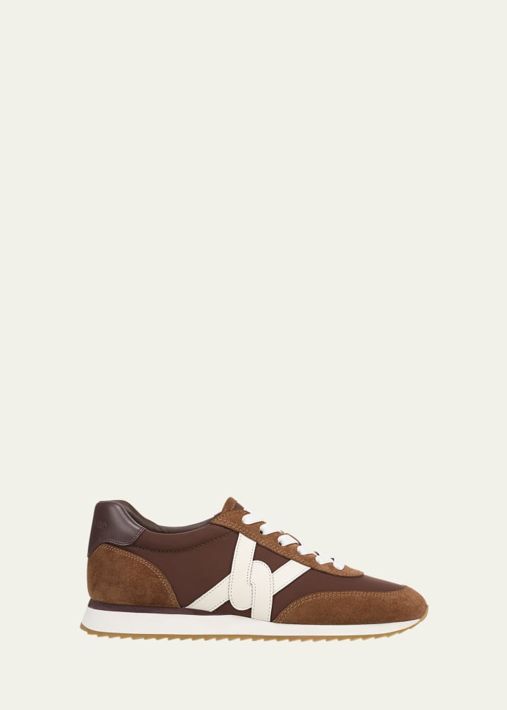 Penrose Mixed Leather Low-Top Sneakers