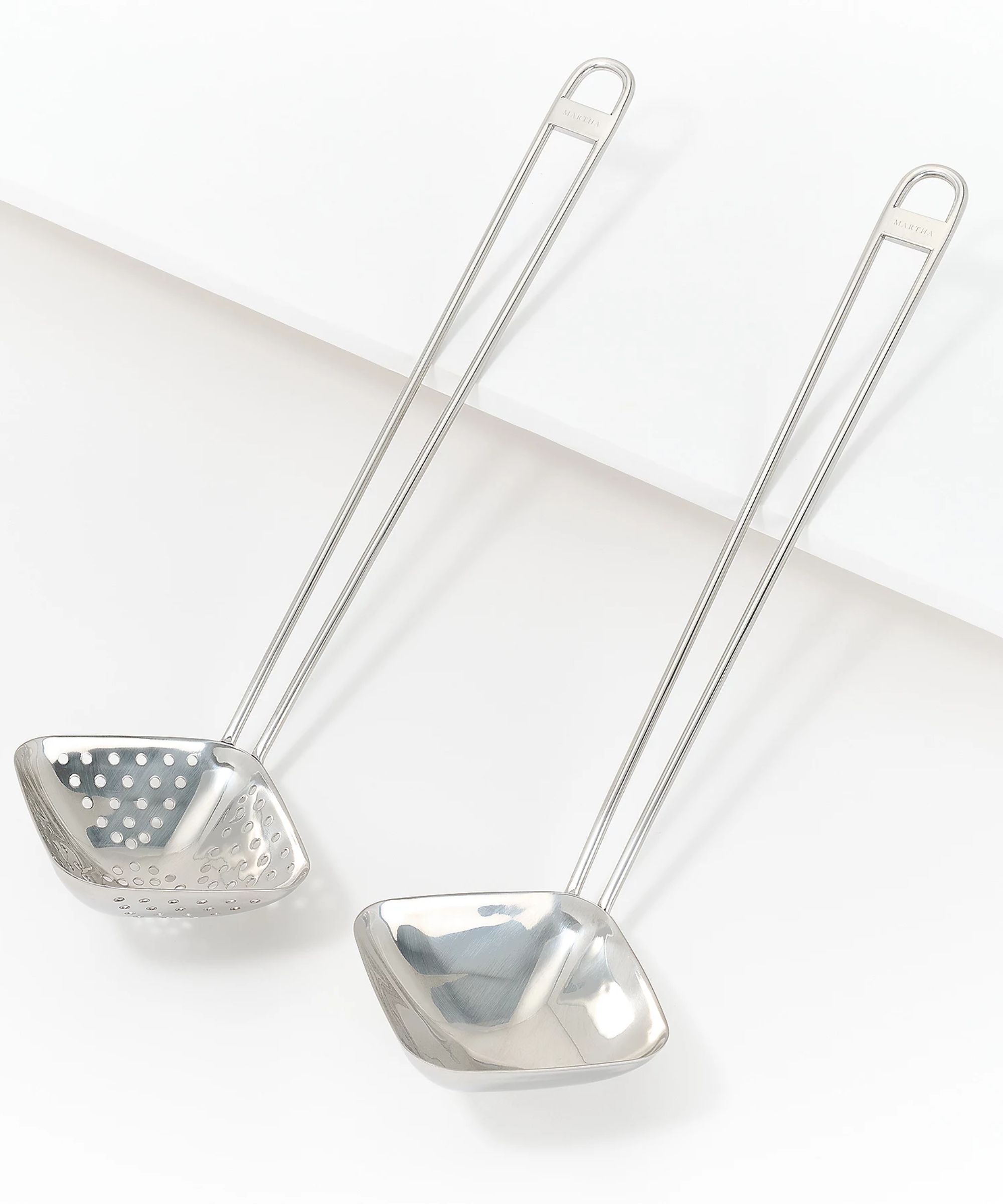 Square ladles in solid and slotted design