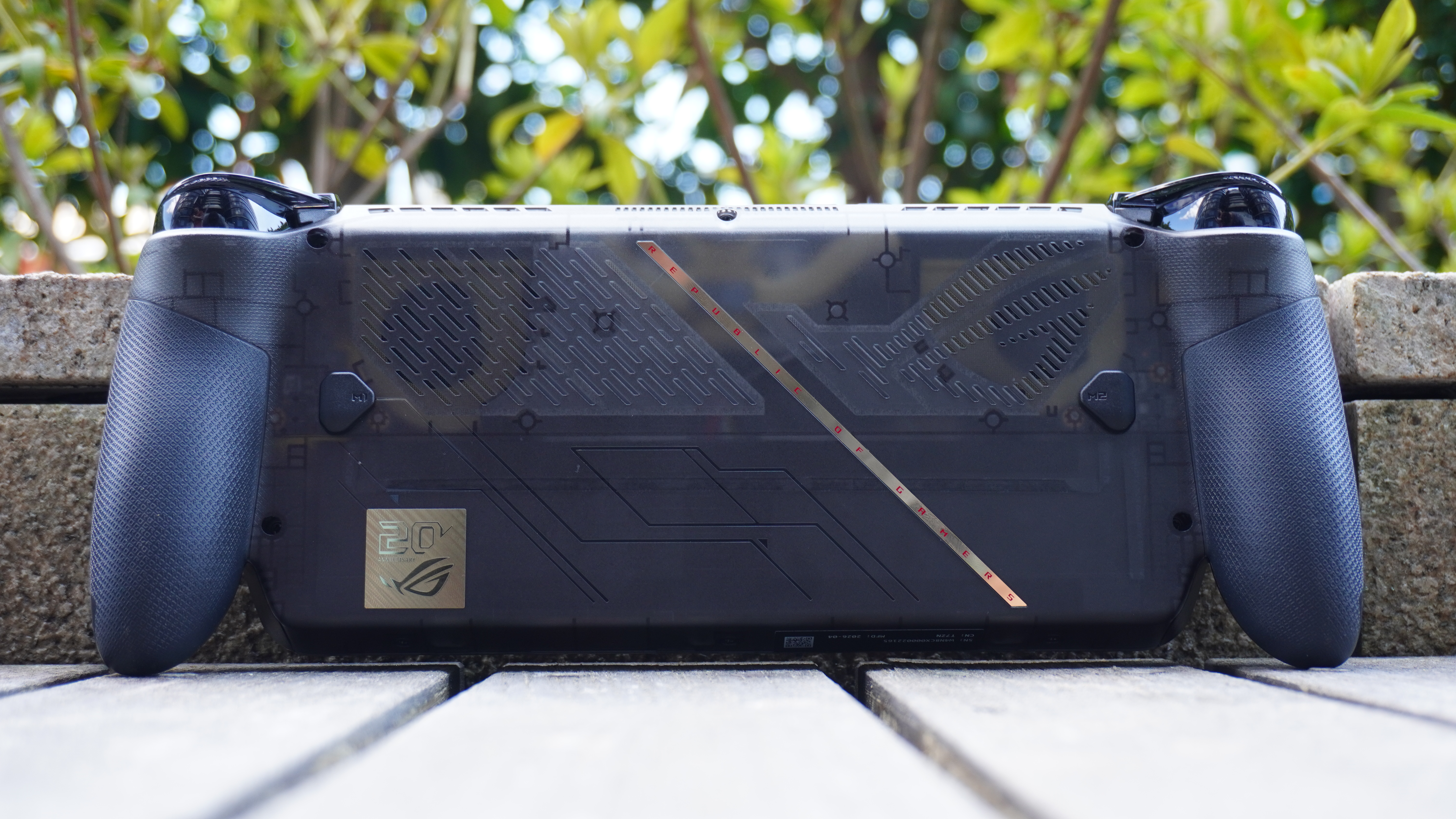 The backside of the Asus ROG Xbox Ally X20