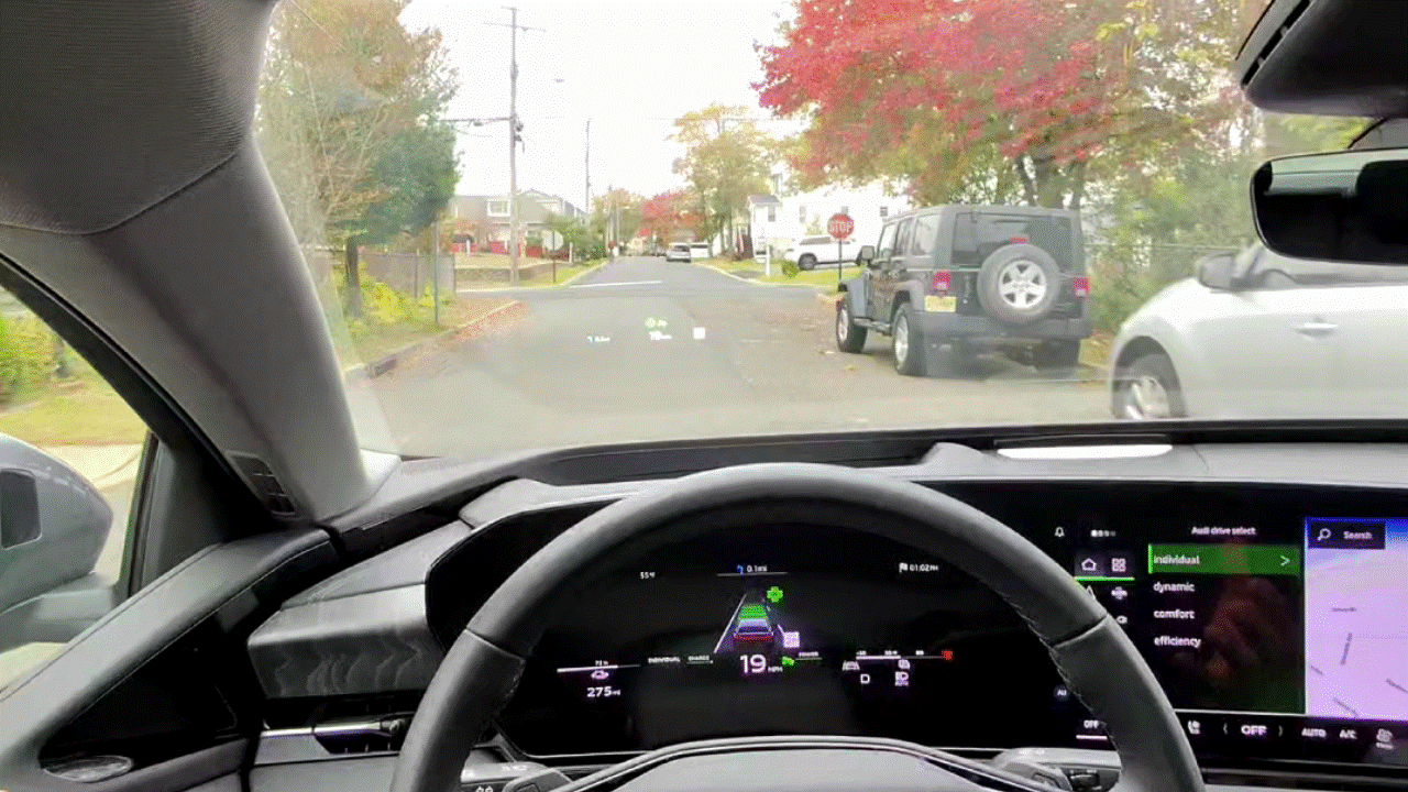 2025 Audi A6 Sportback e-tron auto braking.